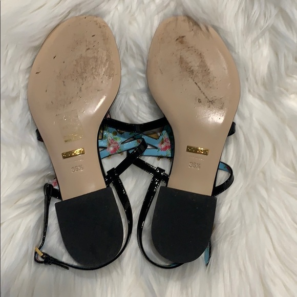 Gucci Patent Leather Bee Sandals - Picture 4 of 5